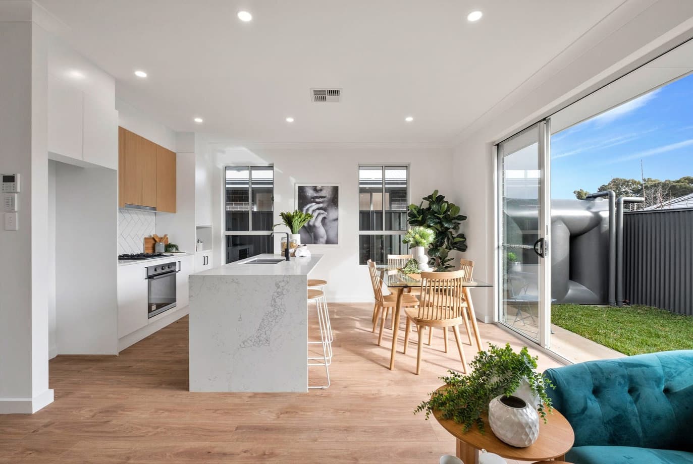 Open plan living opening to the backyard